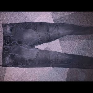 BLACK STACK SKINNY BULLHEAD JEANS 34 x 32 *1 DEFORMATION SHOWN*